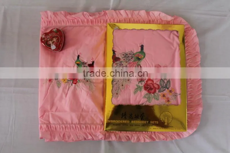2015 new design embroidered bedding set/bedding sheet with home / hotel decoration