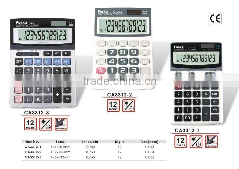12 Digit Solar Power Office Calculator