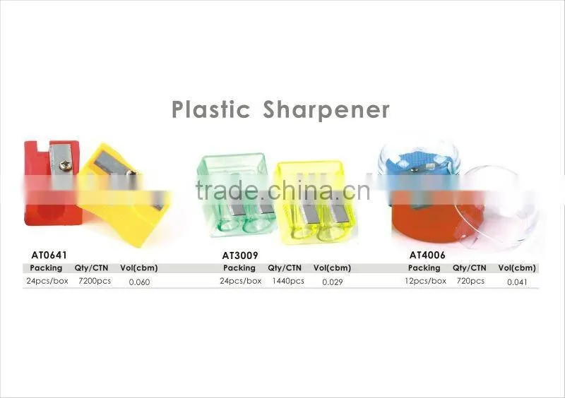 Different Colors 2 Holes Round Plastic Pencil Sharpener/two hole sharpener