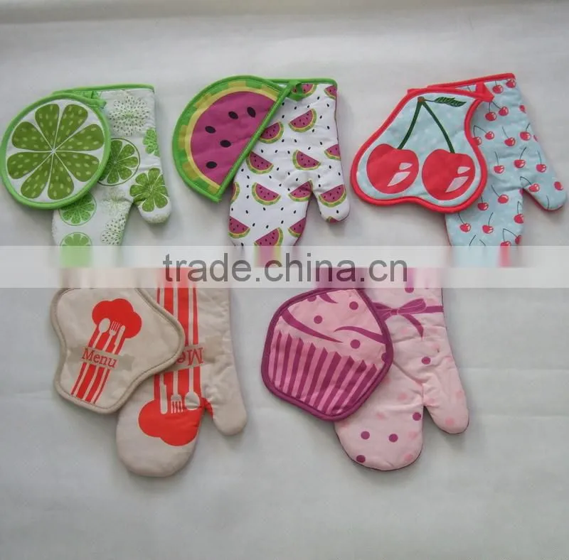 walmart design pot holder set American oven mitten single coffee design insulated hot pot set