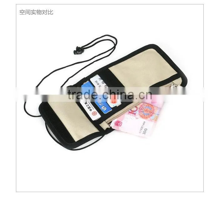Hot sale nylon neck wallet for passport