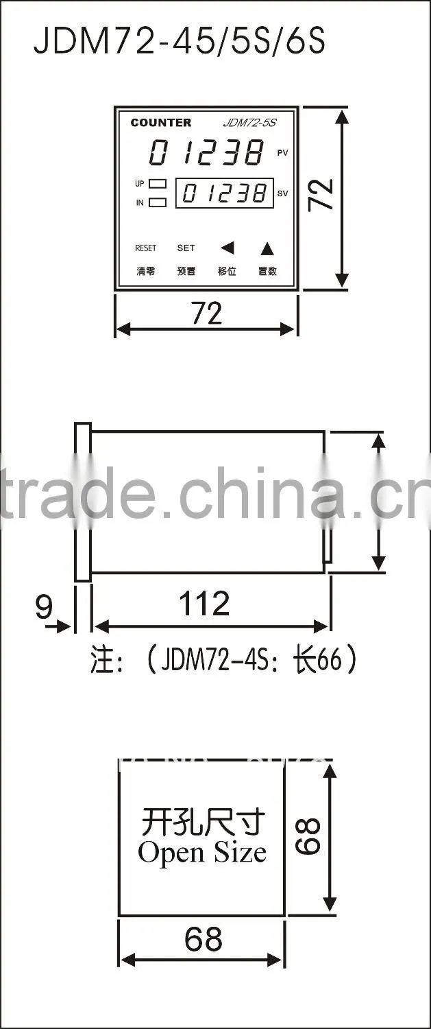 Yard and inches forward and reverse Digital length meter cable meter counter