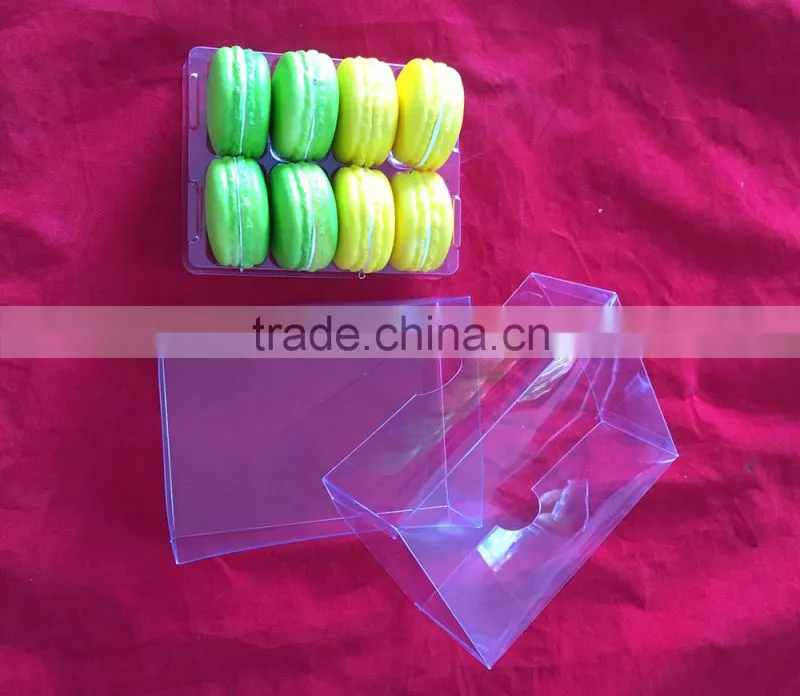 8 pcs customized macaron box clear plastic printed with PET inner trays food industrial use and grade plastic type 5 macaron