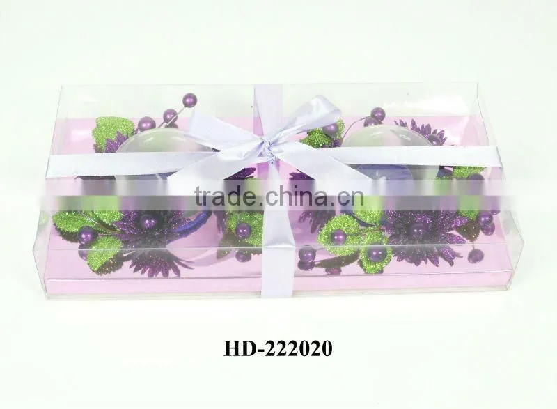 artificial candle flower ring with candle holder set