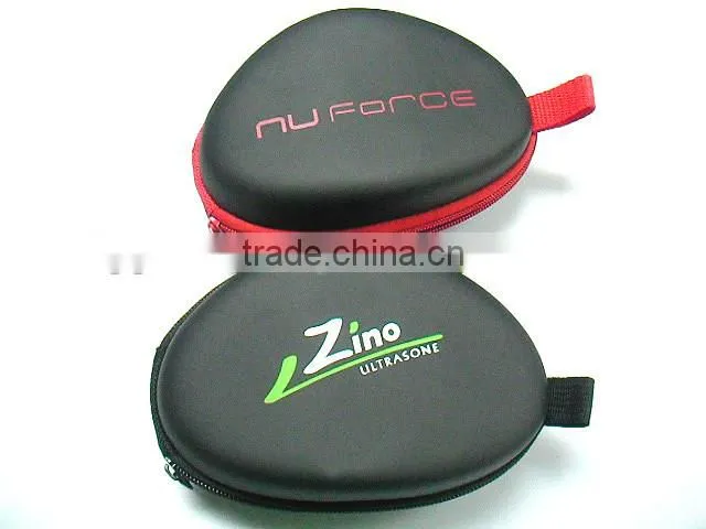 (Black and Hot) mesh Style with Zipper Enclosure Handsfree Headset Earphone HARD EVA bag
