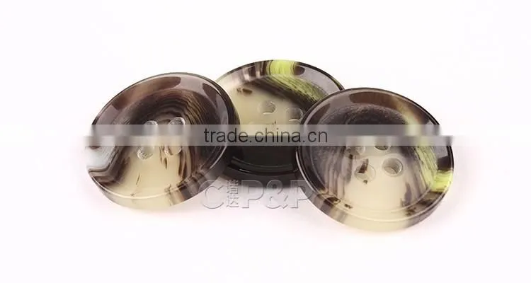 High quality plastic made resin button suit lmitation horn button