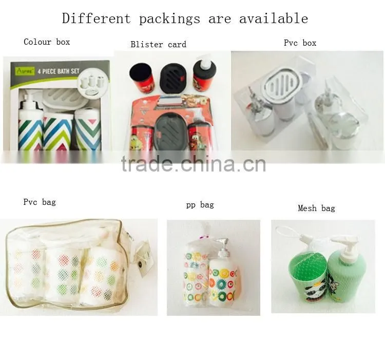 Colourful eco-friendly pp lime green bathroom accessories set