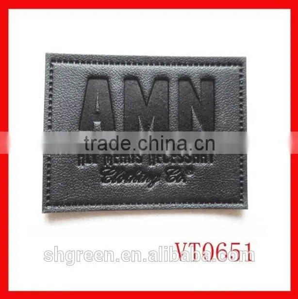 Men's garment black leather patch manufacturer