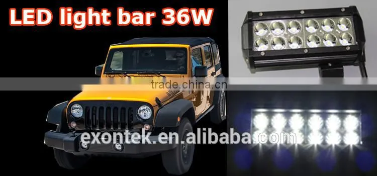 Aftermarket car parts 36W work lamp flood 2 row led offroad light bar prompt shipment