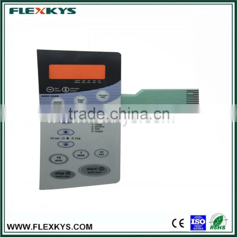 Valve embossed keys non-tactile membrane control switch