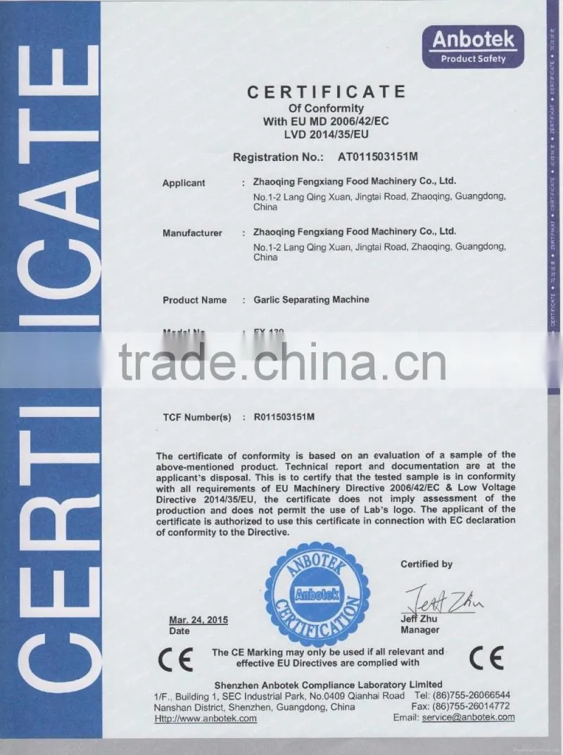 CE Approved Garlic Separating Breaking Separator Machine