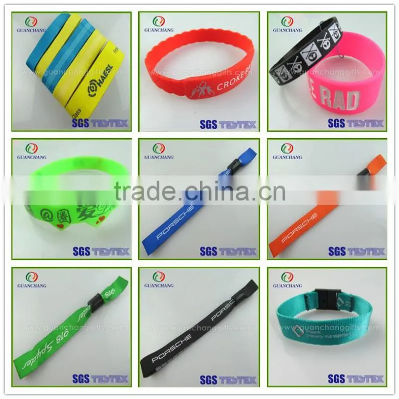 China custom fashion colorful promotional polyester bracelet