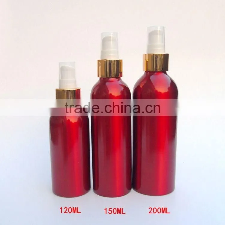 Wholesale 20ml-300ml aluminum Cosmetic packaging lotion bottles aluminum pump bottles for skincare cream
