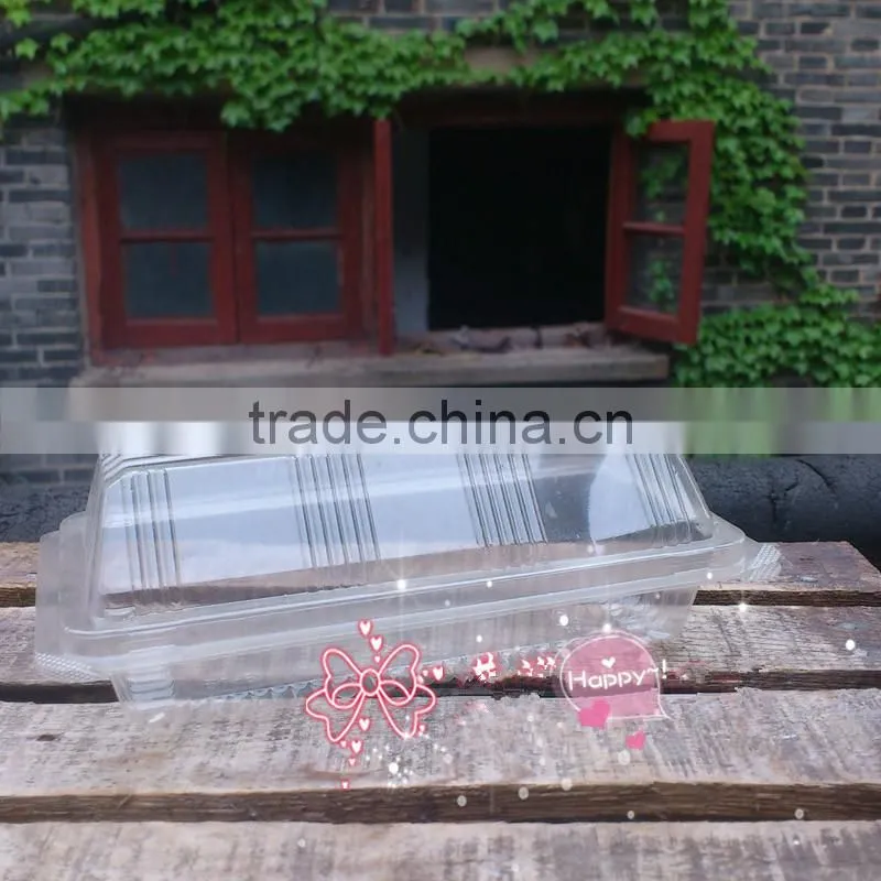 Beautiful disposable transparent plastic cake/fruit/cookie box, small plastic food container.