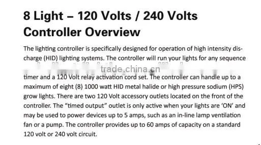 Hydroponic lighting system controller hydra 8 24 Hour Timer Switch / 24 hours mechanical timer / 24hrs grounded grow light timer