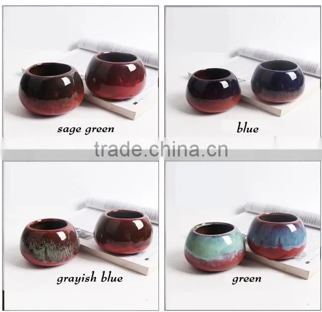 New christmas indoor decor glazed small succulent pot