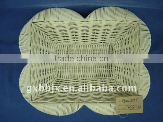 White rattan weaving iron frame storage fruit woven tray