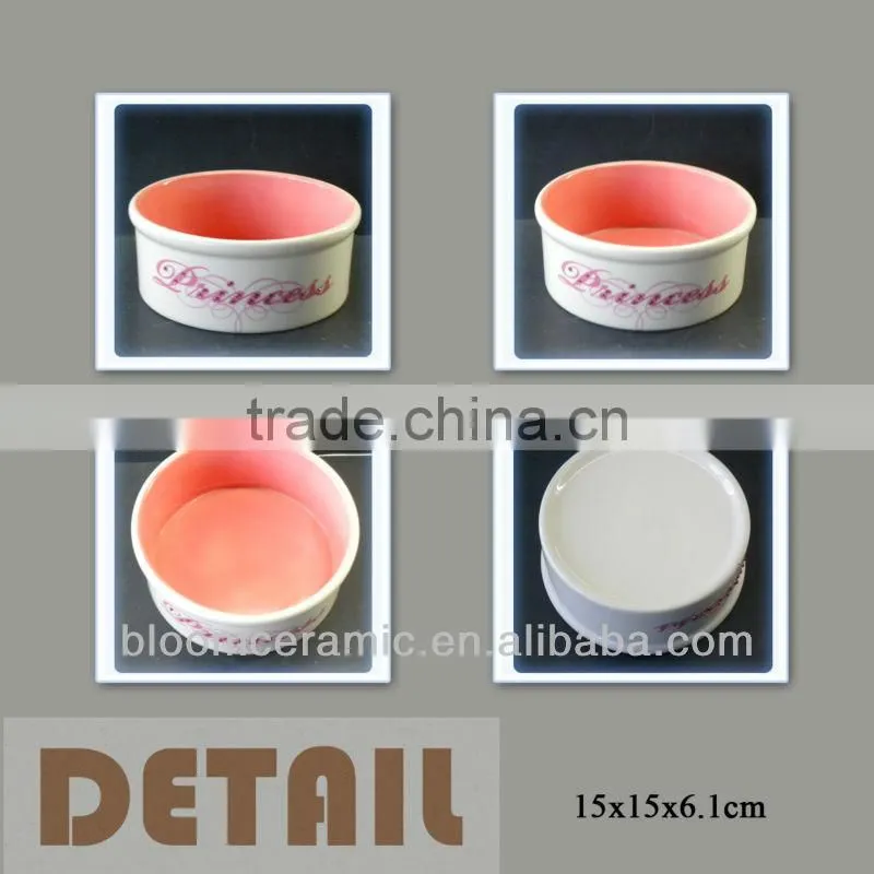 Fancy white ceramic designer dog bowls