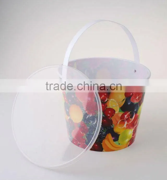 PP OEM Service FDA Plastic Popcorn Bucket With Lid