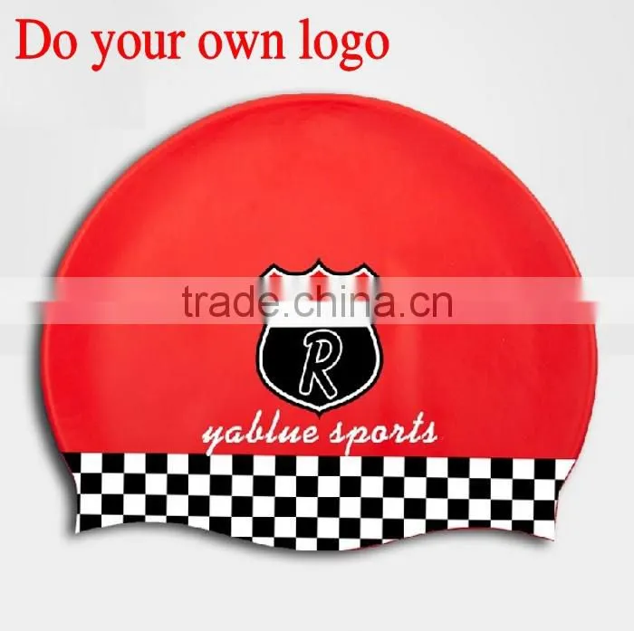 fashion silicone country Flag Patriotic Swimming Cap with CE/ROHS certification
