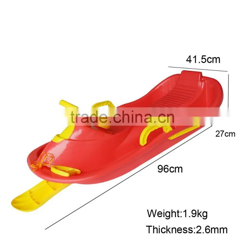 extreme racer snow sled with brake, backrest Steering wheel pull snow sledge car kids sled towable snow sleds
