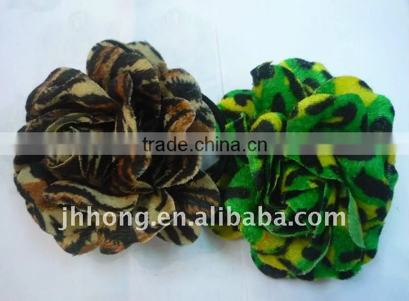 3.5" leopard rose flower hair flower