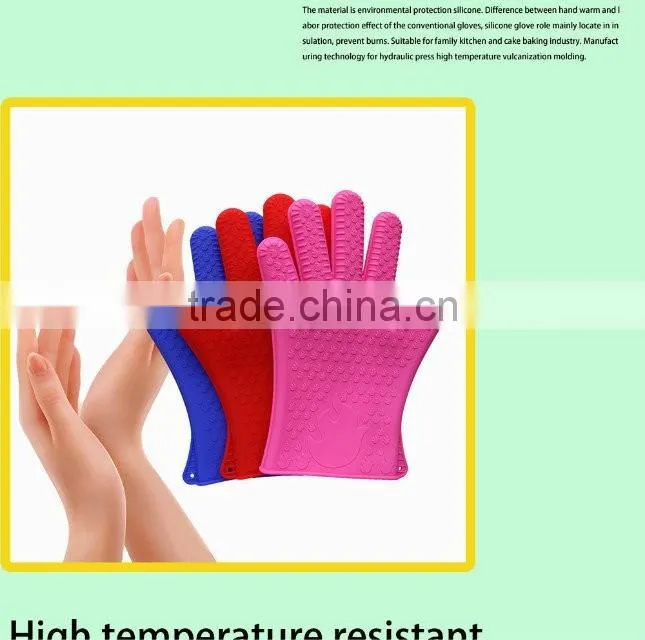 bbq glove oven gloves , silicone heat resistant gloves , grill gloves withstand heat