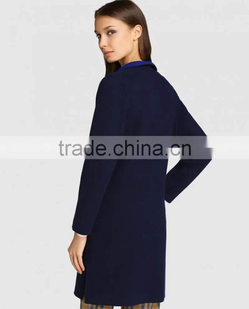 Double Women Coat Roberto Verino in Navy Blue Color Coat Model Long Jackt Coat Wgholesale Custom Clothing OEM