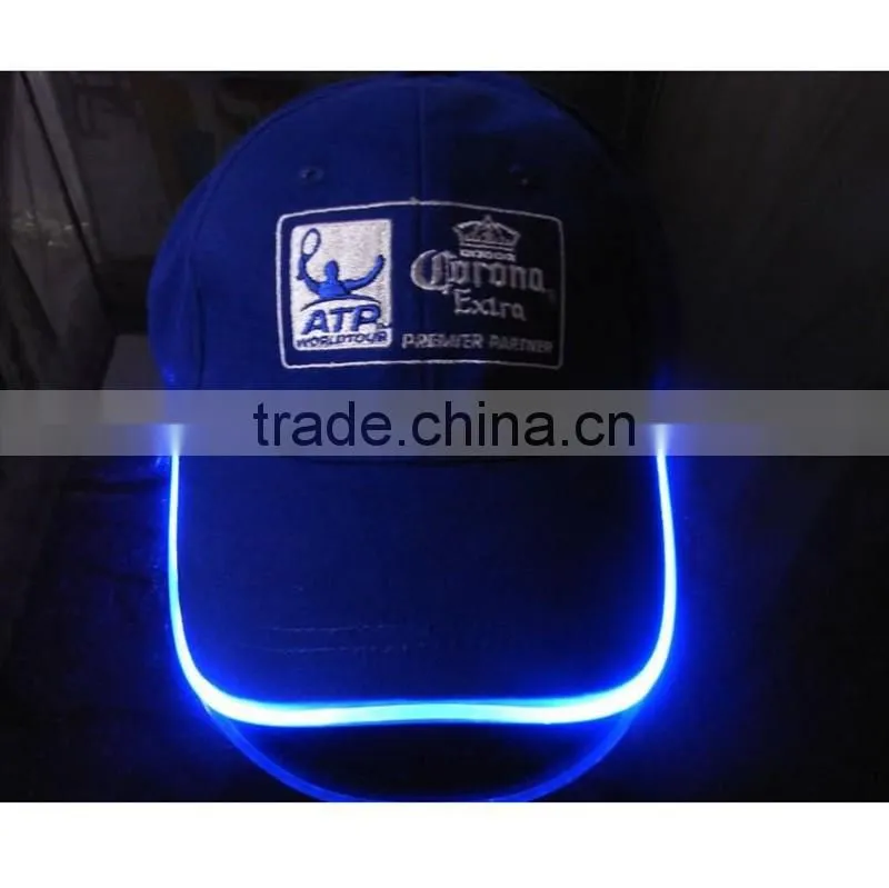 Cap With Built In Led Light Flashing Caps Fiber Optic Hats Led
