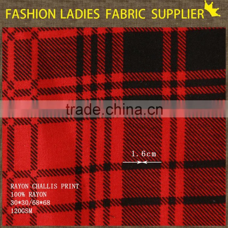 Cicheng Brand stripe design 100% rayon chaliis print fabric