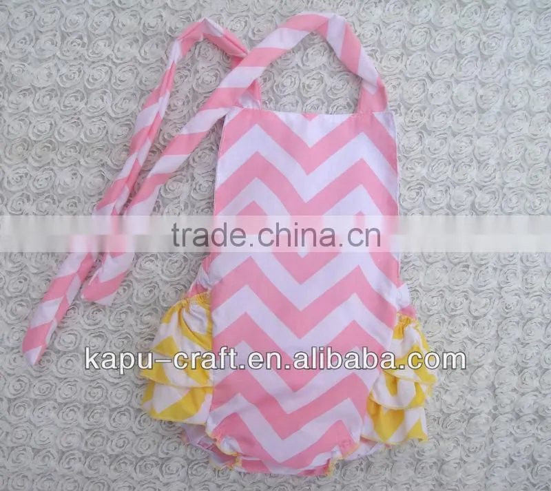 In stock chevron bubble rompers for baby