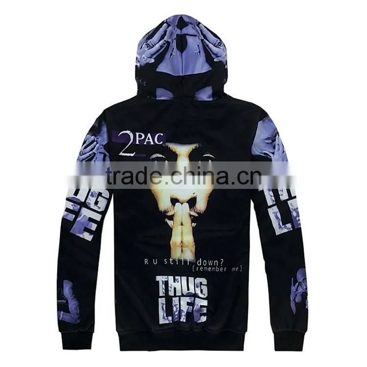 3D Print Cut And Sew Pullover Wholesale 100 Polyester Dry Fit Hoodie Printing Sublimation
