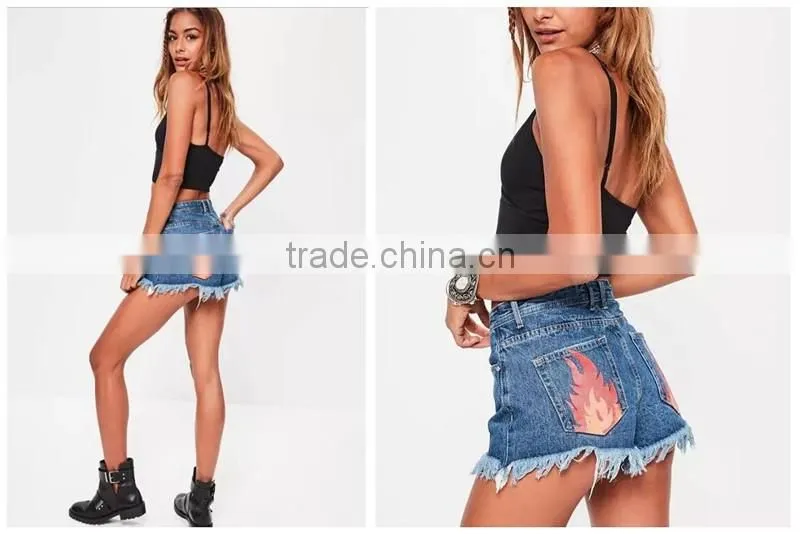 Fashion clothes women denim ripped vintage short pants skinny Jeans shorts mini pants