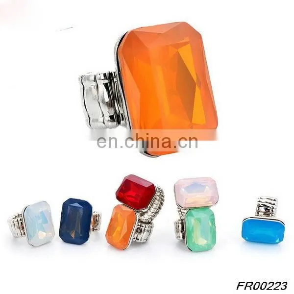 Gold Plated Personalized Square Knuckle Ring Diamond Sparkling Ring Wedding Jewelry