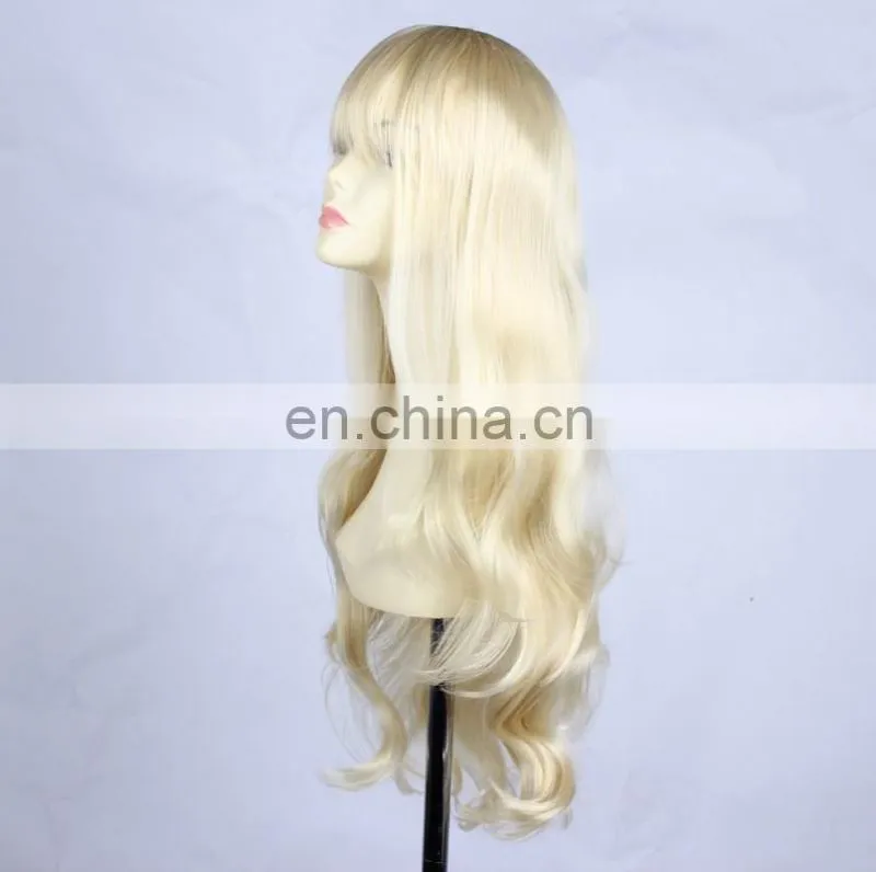 New Long Wavy silver women curly wig