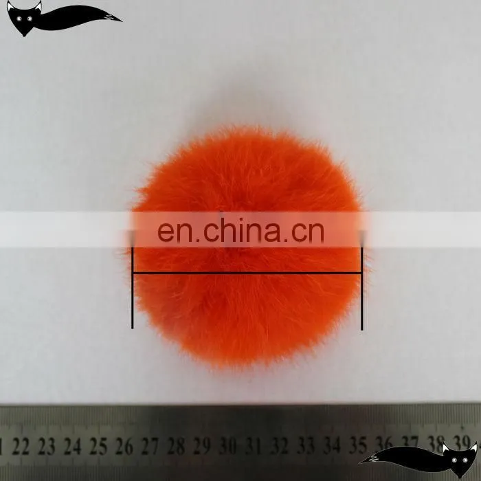 2014 Genuine persimmon lovely and nice orange 8cm rabbit fur ball accessories