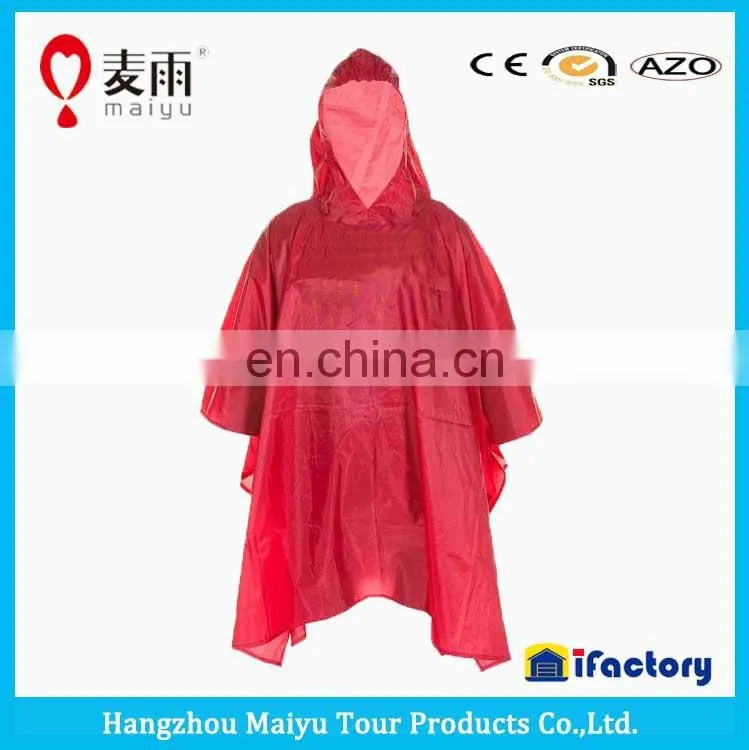 emergency waterproof red football poncho