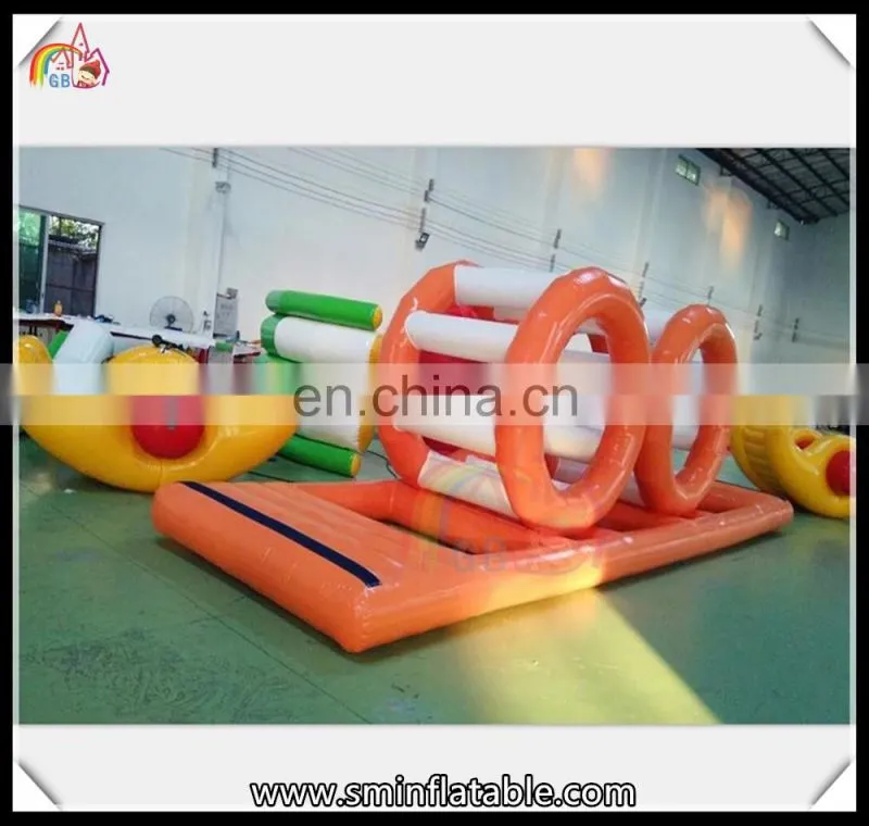 Funny inflatable water roller games,floating wheel,lake inflatables water games