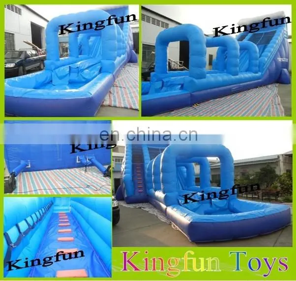 16L giant inflatable wet slide with water pool