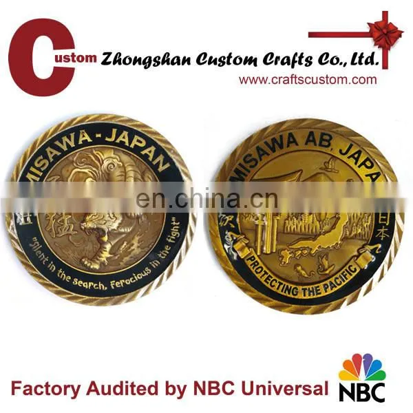 Professional coin making die casting custom Zinc alloy coin for sale/challenge coin/metal coin