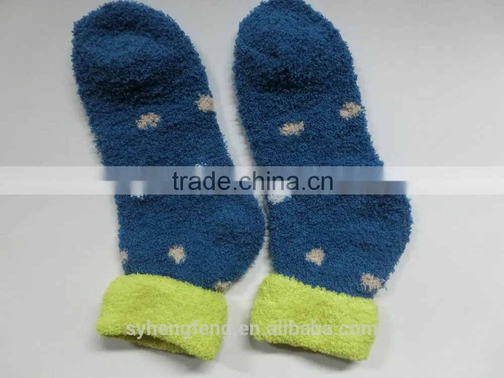 Winter long printed cotton velvet room socks