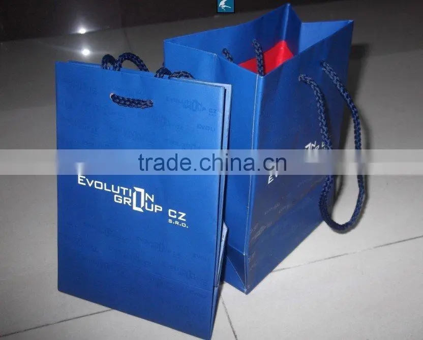 2015 custom elegant famous brand paper bag printing, shopping bag paper