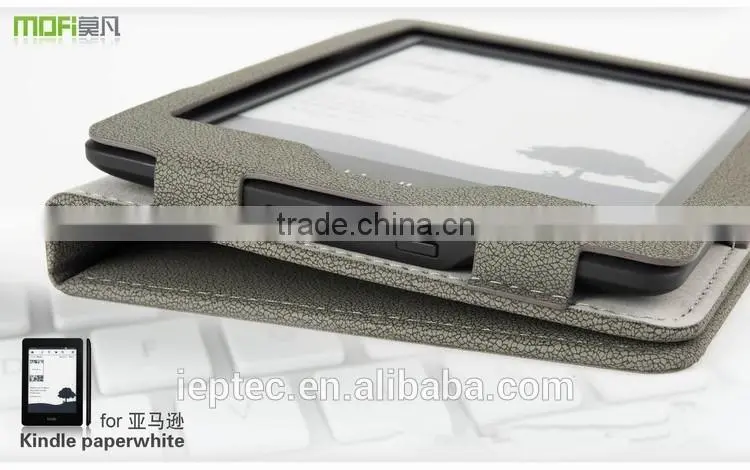 MOFi Wholesale Waterproof Leather Flip Case Cover for Amazon Kindle Paperwhite