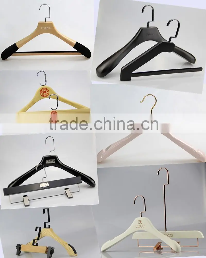 YY0456 custom brand logo hair extension hanger wigs wooden hanger