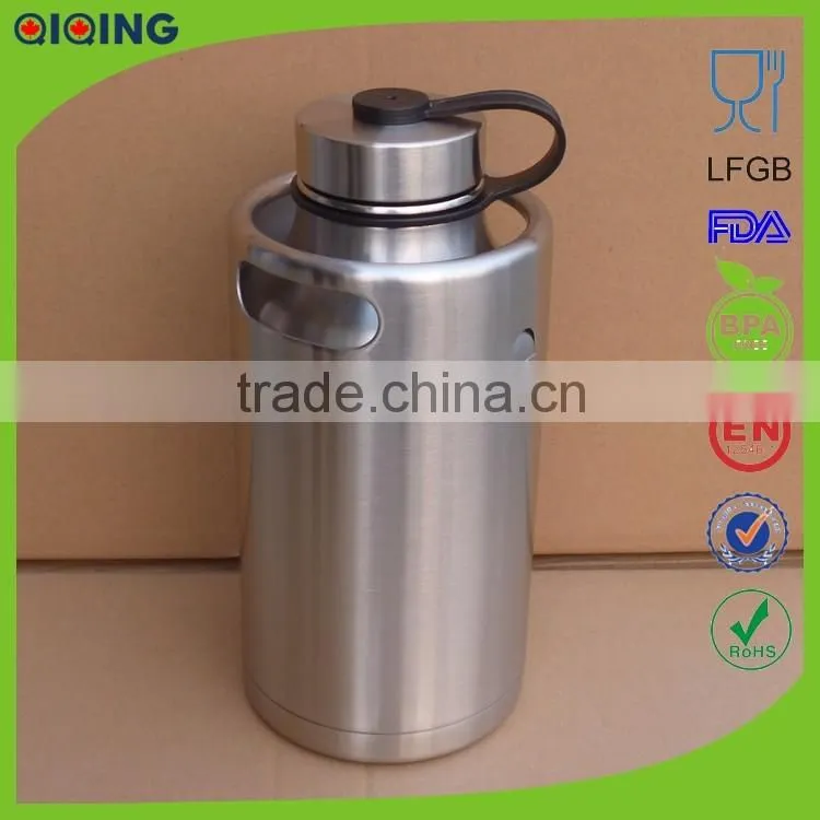alibaba 64 oz Draft Beer Bar Transport Insulated Stainless Steel Water Bottle Beer Growler HD-104A-8