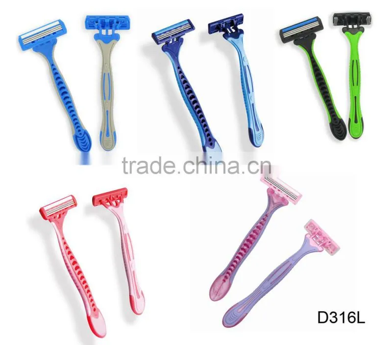 Factory supply for women triple blade disposable razor