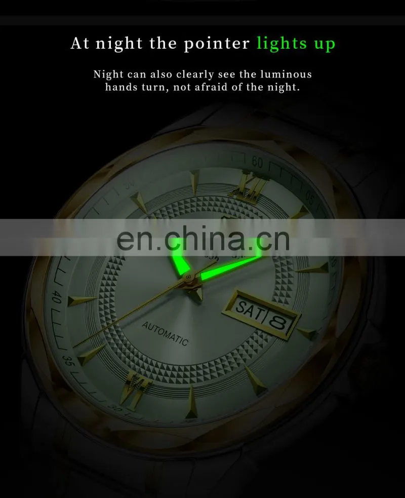 LIGE 6809 Mens Automatic Mechanical Watches 100m Waterproof Date Clock Diving Wristwatch Stainless Steel Watch
