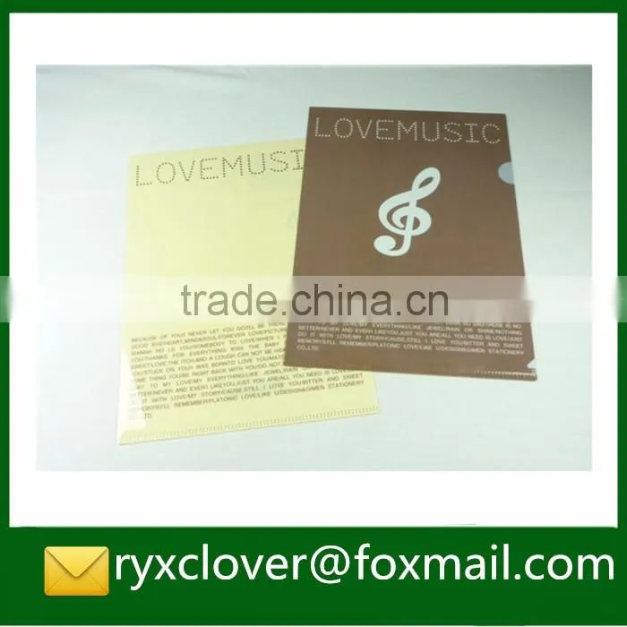 Factory price a4 size clear eco-friendly plastic file with card holder