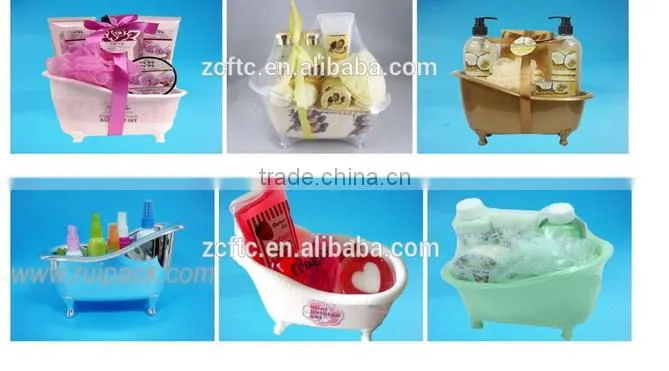 PP plastic cosmetic products storage mini bathtub container,plastic mini bathtub shape storage container
