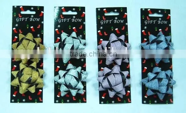 black per-make plastic ribbon star bows for gift packing festival decorative